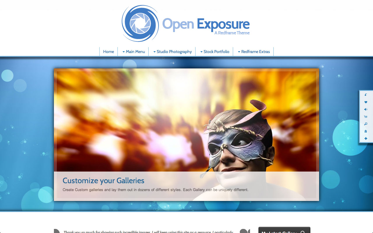 Example of a Template using a Showcase Slideshow. In this example, the Template is using a Slider Showcase.