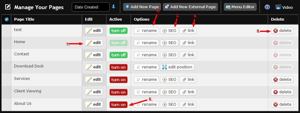Manage your pages 2